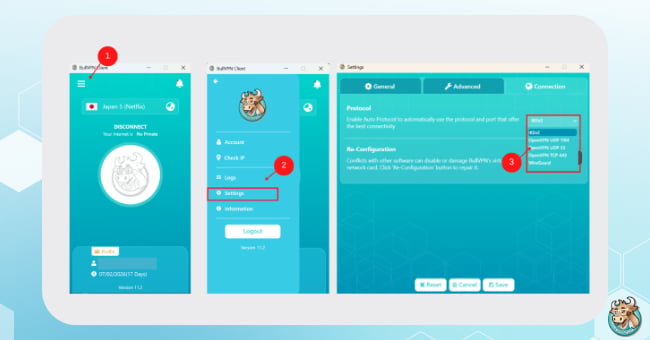 how-to-chnage-protocol-bullvpn