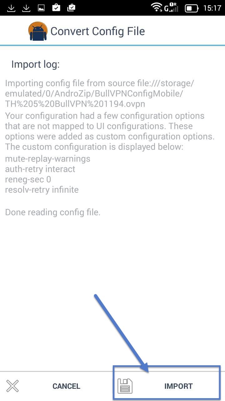 ขั้นตอนติดตั้ง Openvpn Android ขั้นตอนที่ 10