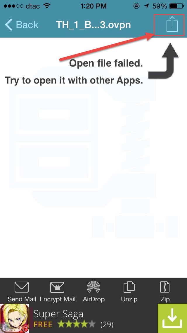 Installation Openvpn ios step 7