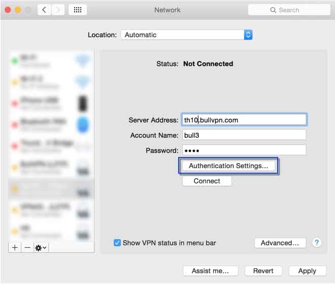 Set IPSec for Mac OS X