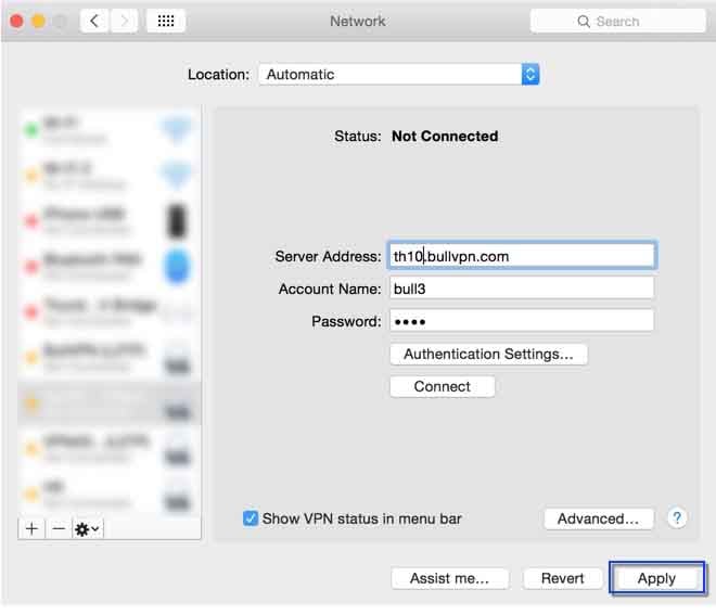 Set IPSec for Mac OS X