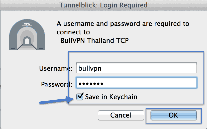 Installation Tunnelblick Mac os X Step 13