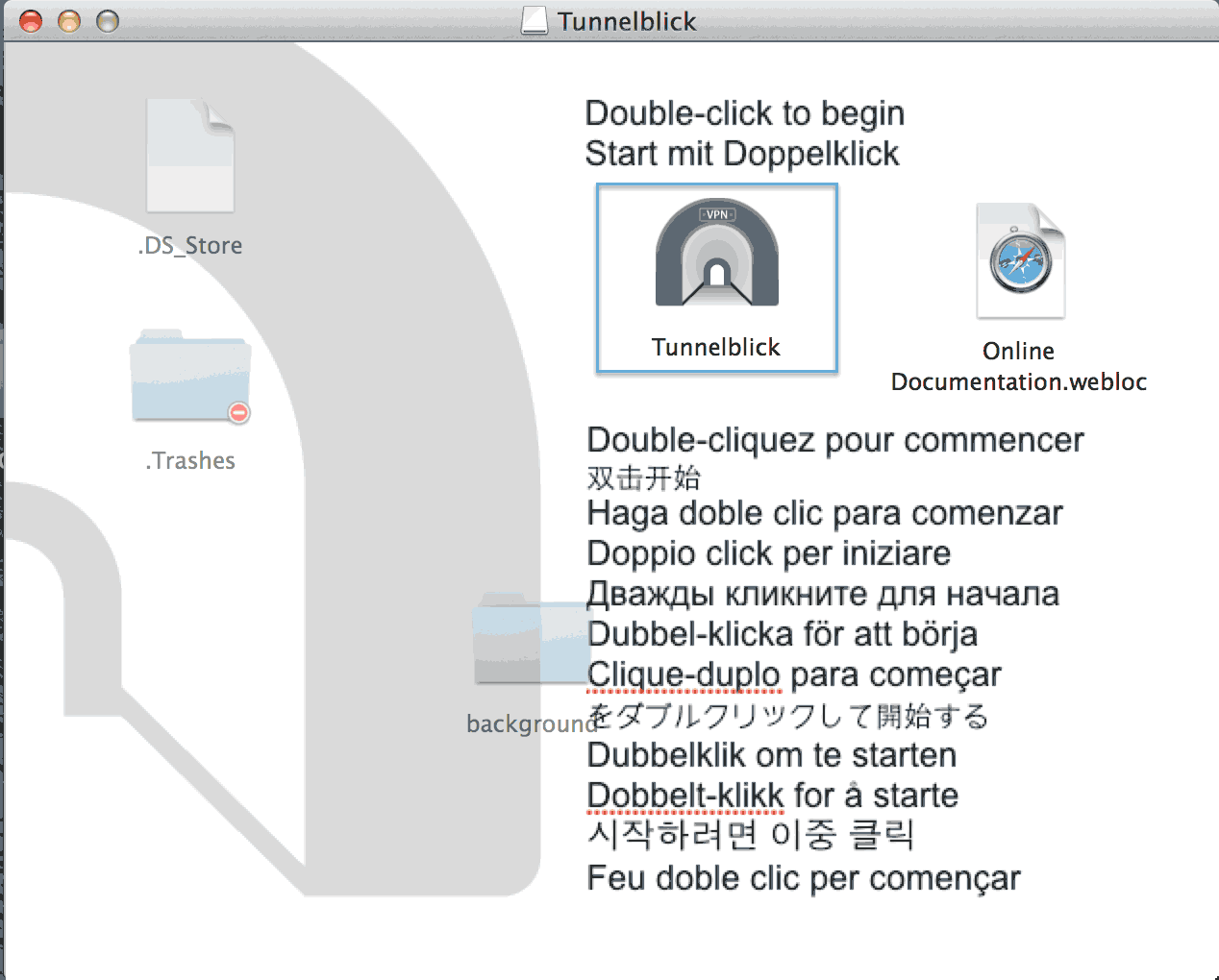 Installation Tunnelblick Mac os X Step 2