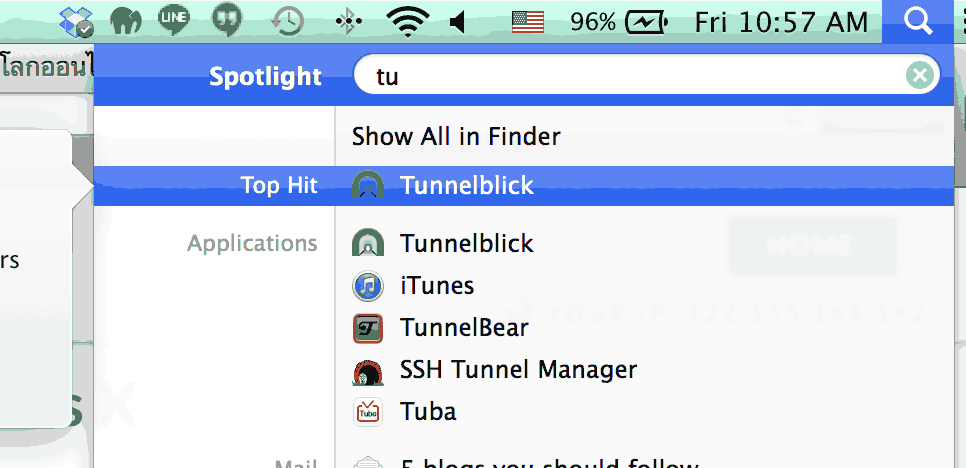 Installation Tunnelblick Mac os X Step 20