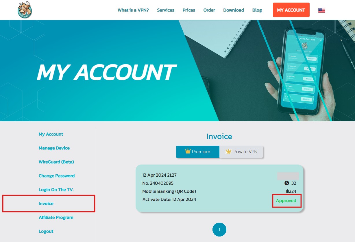 BullVPN invoice