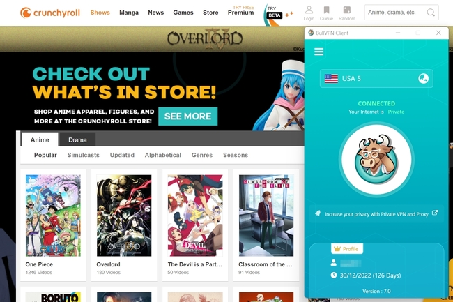 bullvpn-vpn-crunchyroll-anime-manga-สมัคร-อนิเมะ-ดูอนิเมะ