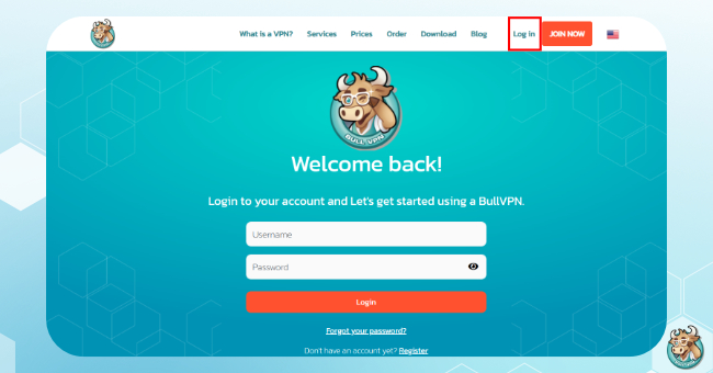login-bullvpn
